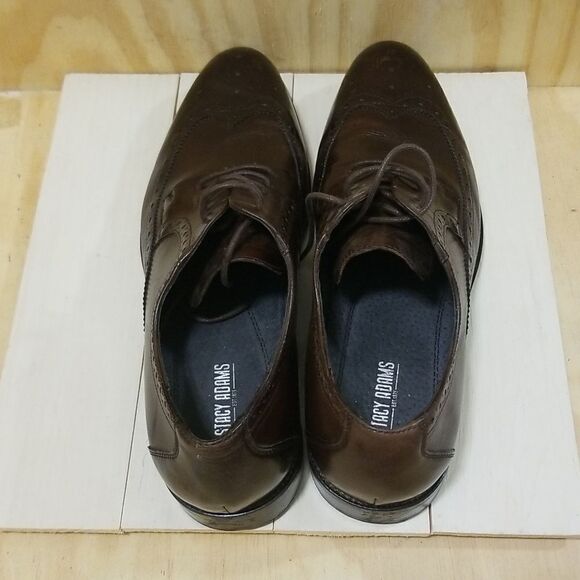 STACY ADAMS Brown Leather Oxford Shoes SIZE 14 main image 7